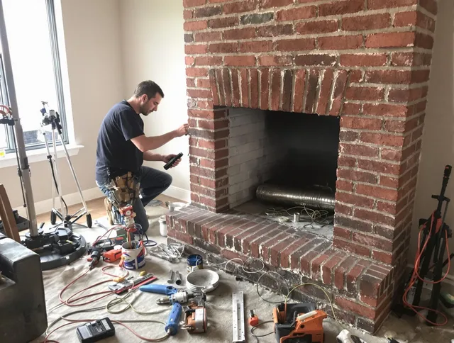 Rowland Heights Chimney Sweep specialist finalizing chimney liner service in Rowland Heights, CA
