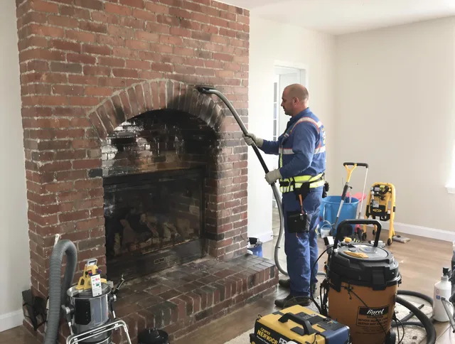 Rowland Heights Chimney Sweep expert performing detailed chimney sweep in Rowland Heights, CA
